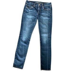 American Eagle Outfitters Jeans Women's AEO Blue Skinny Stretch Size 6 EUC